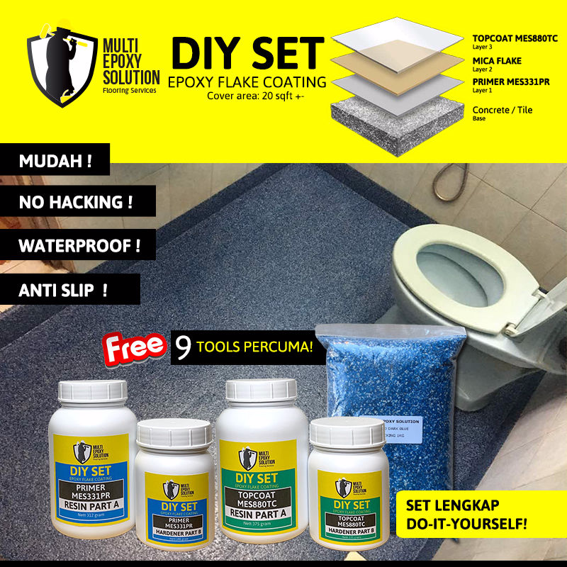 DIY - Epoxy Flake Coating Set Lengkap