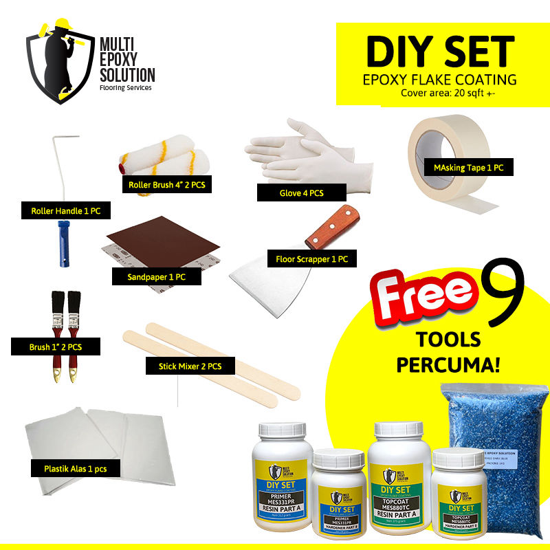 DIY - Epoxy Flake Coating Set Lengkap